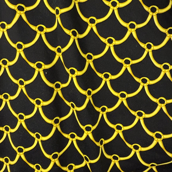 J McLaughlin black and yellow faux wrap dress size large - Picture 2 of 8